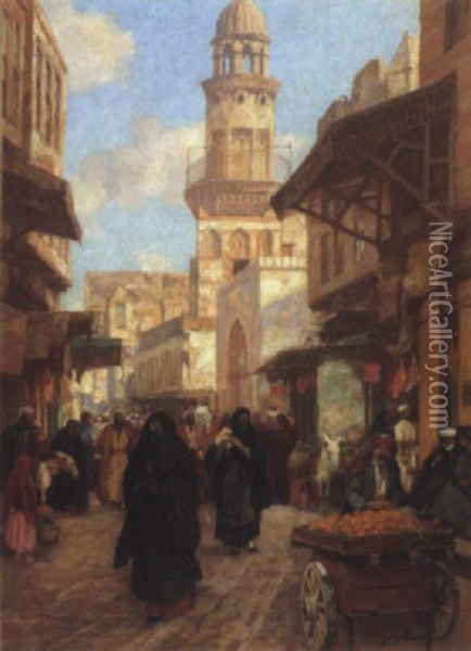 Volksleben In Cairo Oil Painting - Georg Macco