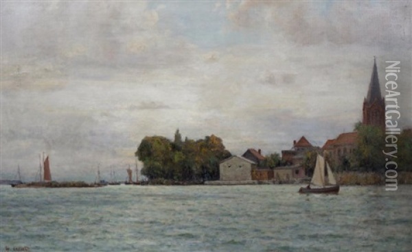 L'entree Du Port De Neuwarf Oil Painting - Henry Enfield