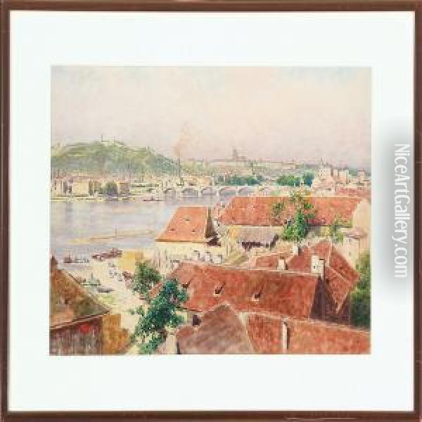 View Of Sct. Nicolas In Praha Oil Painting - Heinrich Tomec