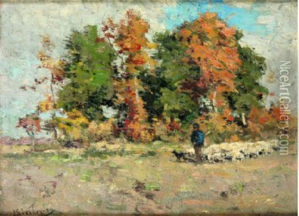 La Rentree Des Moutons Oil Painting - Isidore Verheyden