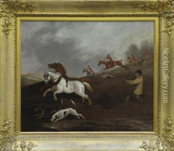 A Hunting Scene Oil Painting - Edwin, Beccles Of Cooper