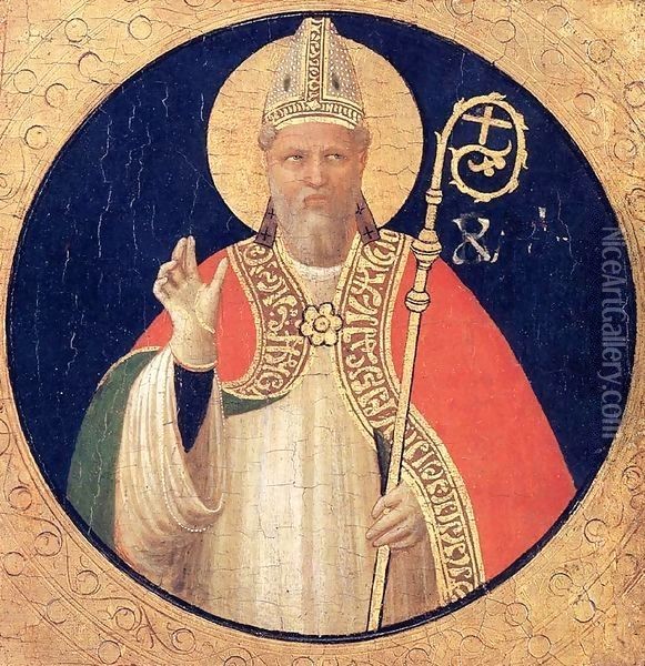 A Bishop Saint Oil Painting - Angelico Fra