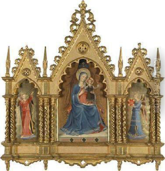 The Madonna Of The Linen Weavers Oil Painting - Fra Angelico (Guido di Pietro)