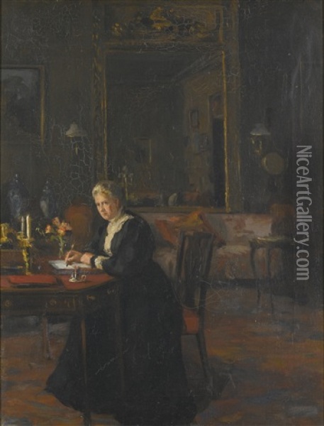 Portrait Interior: Louisa Caroline Elizabeth Hamilton Oil Painting - Sir William Orpen