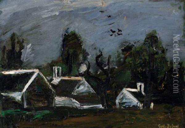 Paysage Avec Fermes (1942) Oil Painting - Gustave De Smet