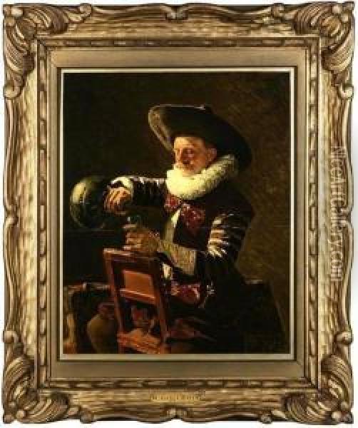 Nobleman Pouring A Drink Oil Painting - Eduard Charlemont