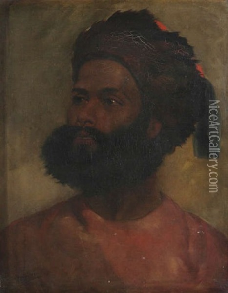 Portrait D'un Jeune Homme Oriental Oil Painting - William James Mueller