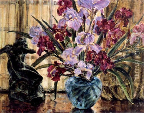 Irises Oil Painting - Thorwald Probst