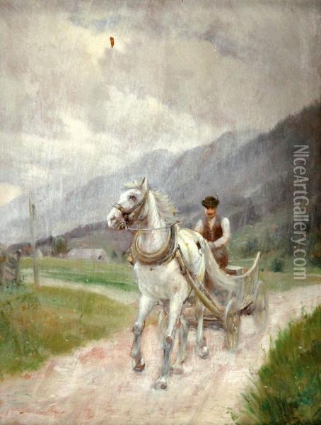 Horse And Rider Oil Painting - Hermann Reisz