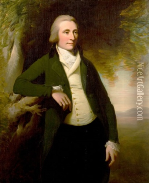 Portrait Of A Man (arthur Young, Secretary Of Agriculture?) Oil Painting - George Romney