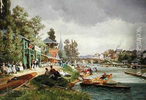 Joinville Le Pont Oil Painting - Edme Emile Laborne