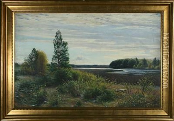 Bogholm Lake At Fall Oil Painting - Sigvard Marius Hansen