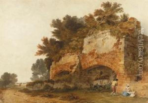 Ruins At Hangham, Near Handcross, Sussex Oil Painting - Tobias Young