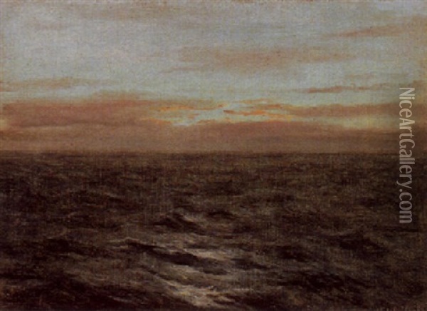 From The Steamer Deck Mid-ocean Oil Painting - Frank William Cuprien