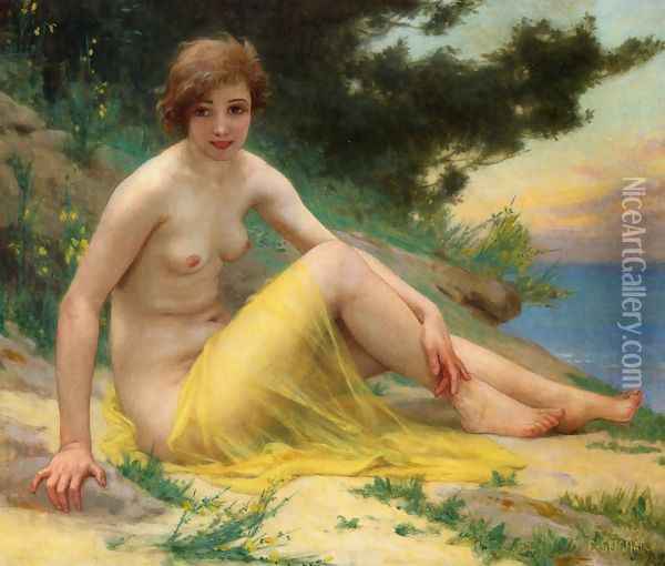 Nude at the Beach Oil Painting - Guillaume Seignac