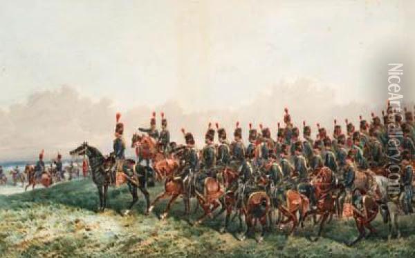 The 15th Hussars Oil Painting - Orlando Norie