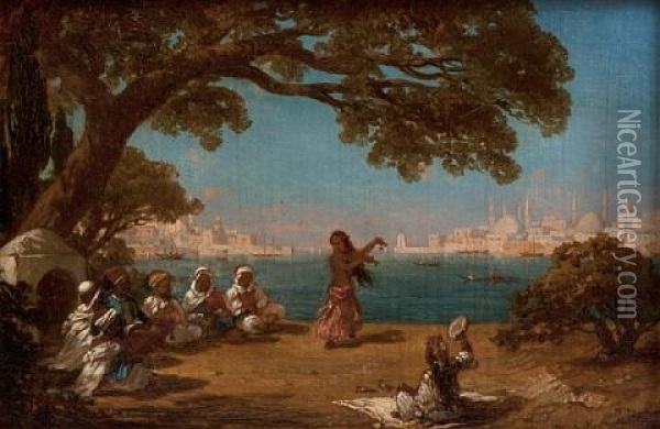 View Of The Bosphorus Oil Painting - Antoine Ignace Melling