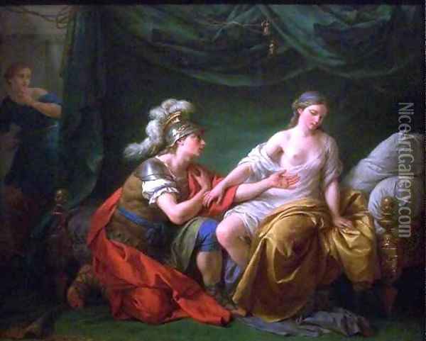Alcibiades on His Knees Before His Mistress Oil Painting - Louis Lagrenee