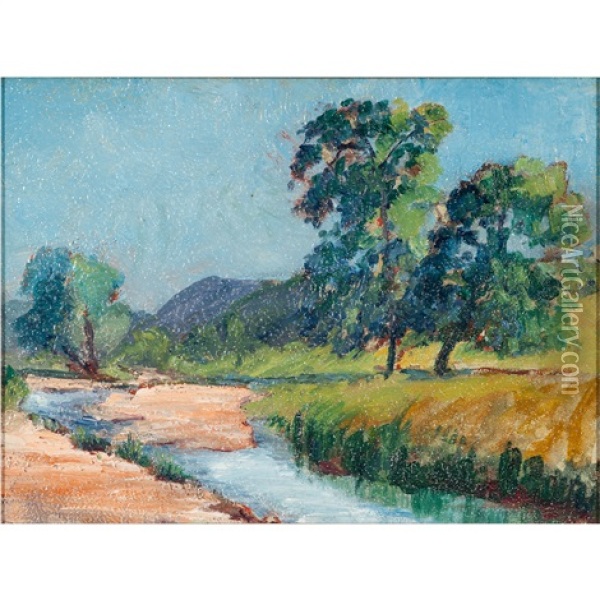 Landscape With Stream Oil Painting - Anna M. Valentien