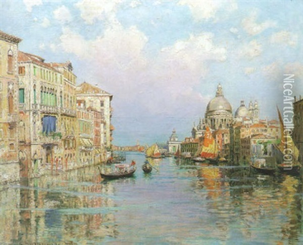 Canal Grande Oil Painting - Carlo Brancaccio