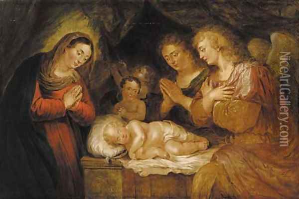 The Nativity Oil Painting - Flemish School