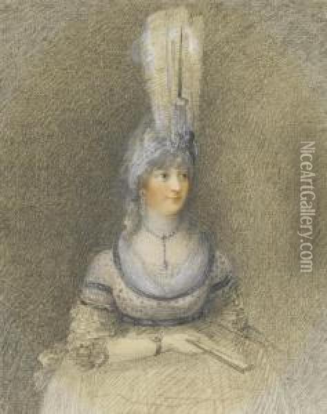Portrait Of H.r.h. Princess Charlotte Oil Painting - Peltro William Tomkins