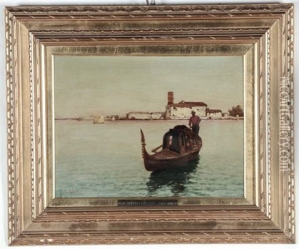 Gondola In Laguna Oil Painting - Giuseppe De Rubelli