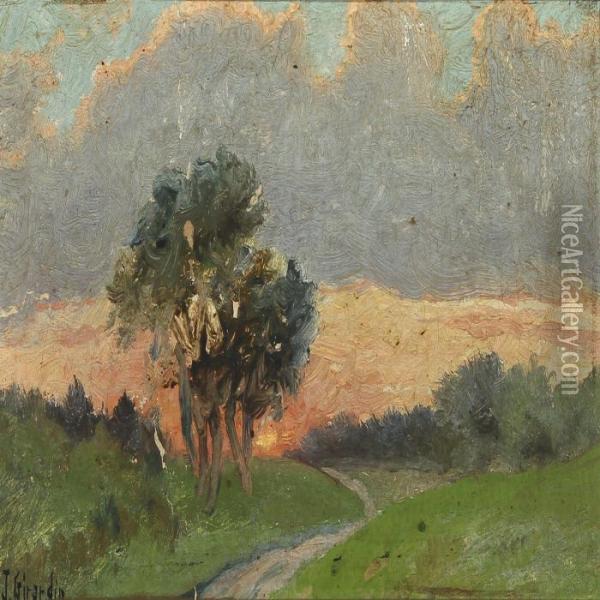 Sunset Oil Painting - Frank J. Girardin