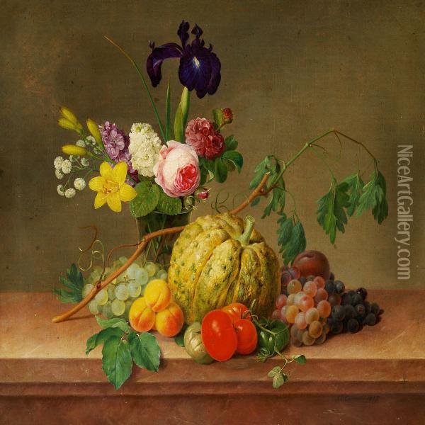 Flower Still Life Oil Painting - Johannes Ludwig Camradt