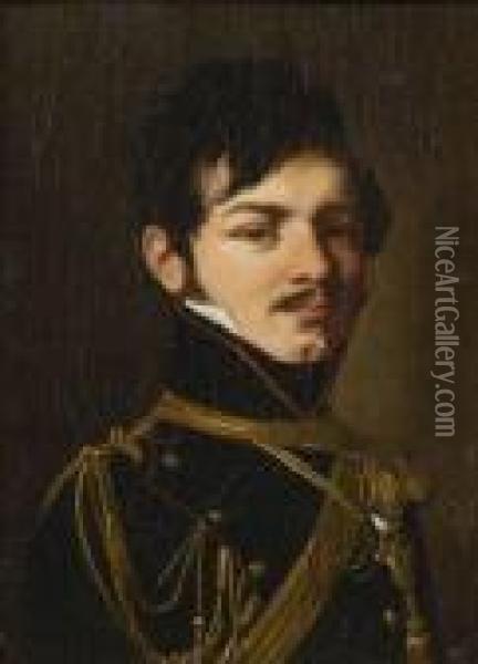 Portrait De Louis De Praille, Officier D'artillerie Oil Painting - Louis Leopold Boilly