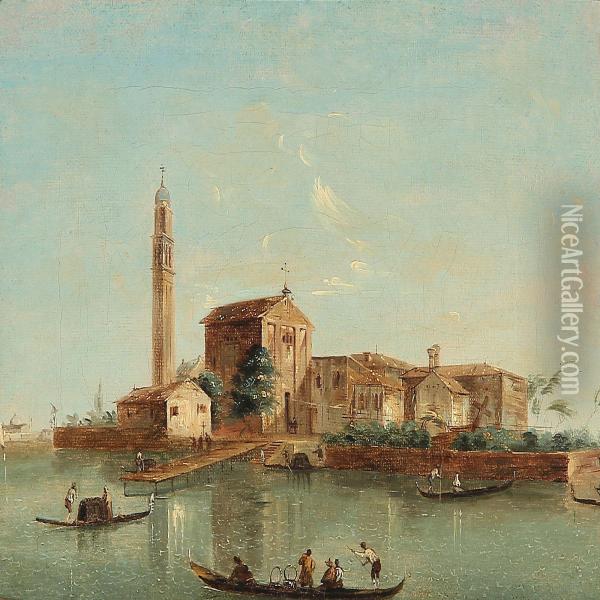 View From Venice Oil Painting - Giacomo Guardi