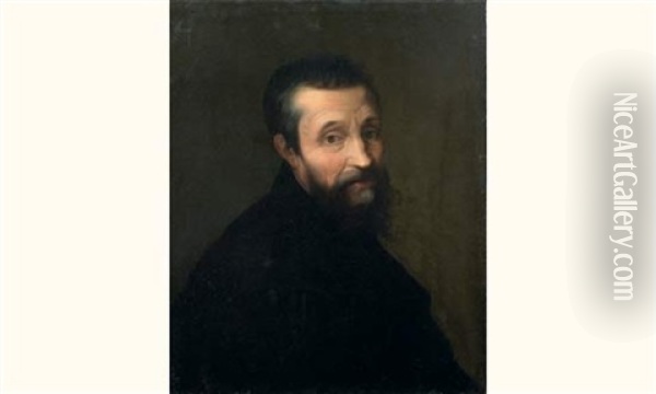 Portrait De Michelangelo Buonarotti Oil Painting - Jacopo del Conte
