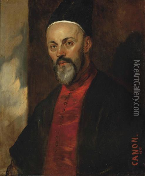 Portrait Of A Turk Oil Painting - Hans (Johann von Strasiripka) Canon