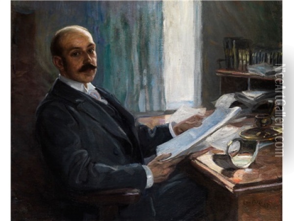 Portrait Des Dr. Homann, Landgerichtsrat In Meran Oil Painting - Leo Putz