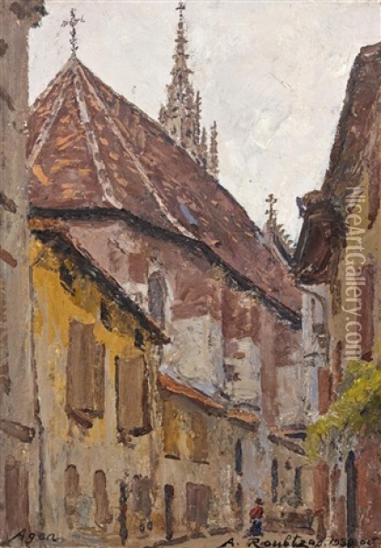 Narbonne (+ 2 Others; 3 Works) Oil Painting - Alexandre Roubtzoff
