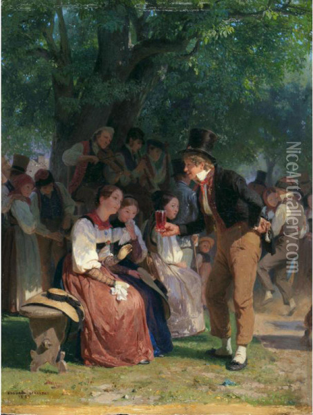 Le Bal Champetre Oil Painting - Edouard-Henri Girardet