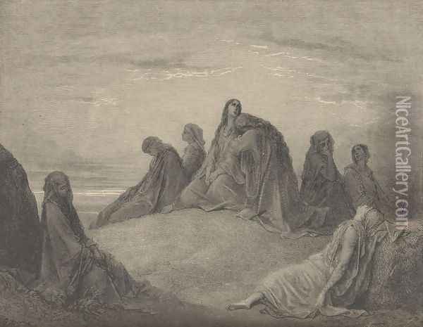 Jephthah's Daughter And Her Companions Oil Painting - Gustave Dore