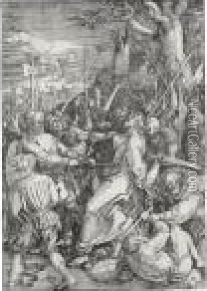 Christ Taken Captive (b. 7; M., Holl. 116) Oil Painting - Albrecht Durer