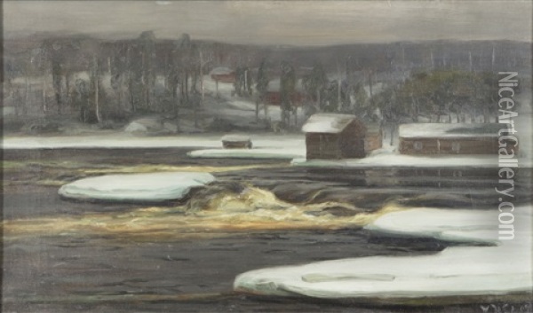 Kymmene River Oil Painting - Victor Westerholm