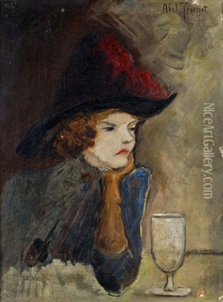 Au Cafe Oil Painting - Louis Abel-Truchet