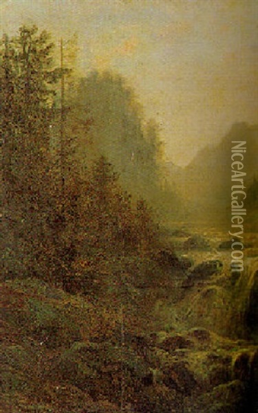 Torrent Dans Les Montagnes D'ecosse Oil Painting - Gustave Dore