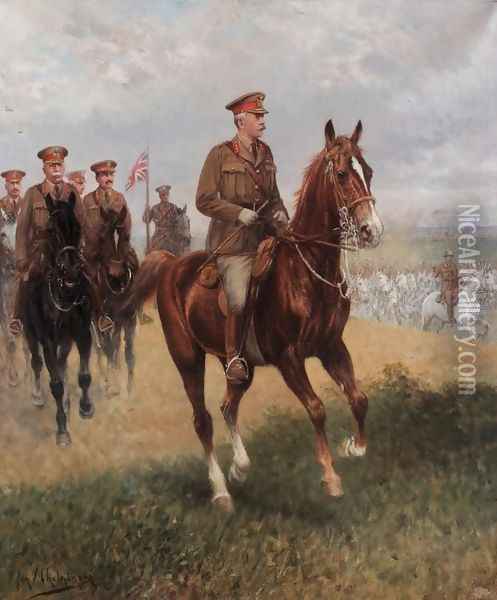 Field Marshal Haig (1861-1928) Oil Painting - Jan van Chelminski