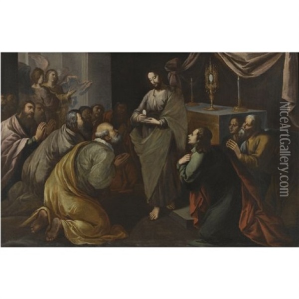 Christ Giving Holy Communion Oil Painting - Francisco Pacheco