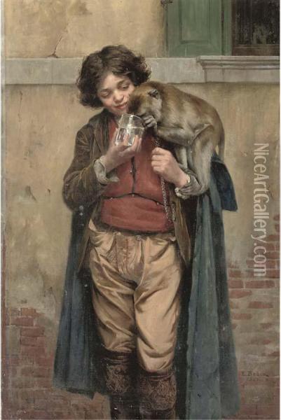 Refreshment For A Friend Oil Painting - Emil Brack
