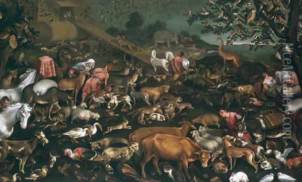 The Animals Guided onto Noah's Ark Oil Painting - Jacopo Bassano (Jacopo da Ponte)