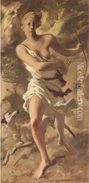 Diana The Huntress Oil Painting - Alexander Evgenievich Yakovlev