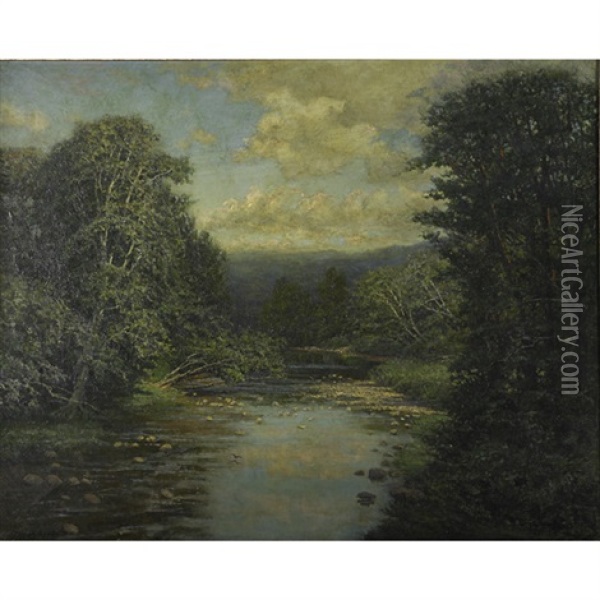 River At Keene Valley, New York Oil Painting - Robert Ward Van Boskerck