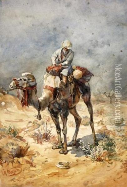 The Camel Riders Oil Painting - Nikolai Nikolaevich Karazin