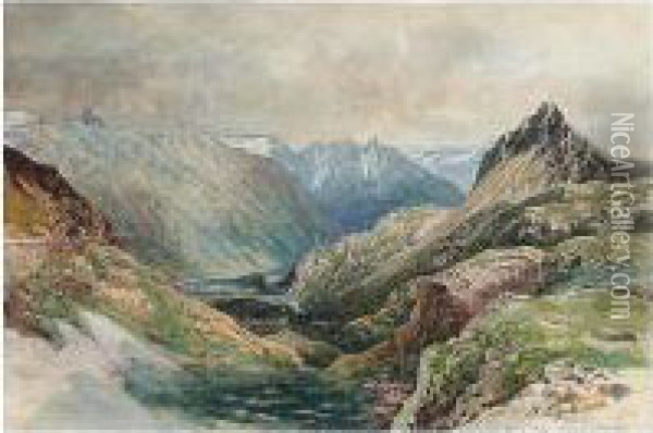 Val De Pila, Lago Salmio Oil Painting - Thomas Ender