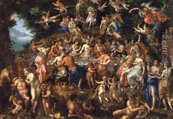 The Nuptials of Thetis and Peleus Oil Painting - Hendrick De Clerck